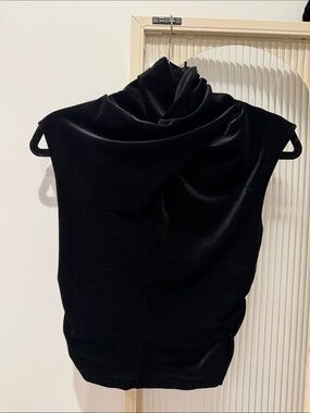 Brand new AllSaints Black Velvet Cowl Neck Top
